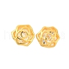 Rose 925 Sterling Silver Micro Pave Clear Cubic Zirconia Stud Earrings EJEW-S271-01G-4