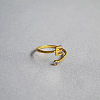 Brass Micro Pave Clear Cubic Zirconia Cuff Rings for Women WG54647-05-1