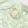 Mother's Day Jewellery Natural Pearl Finger Ring RJEW-JR00580-5