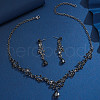 Alloy Rhinestone Stud Earrings & Necklaces Sets for Women FS-WGD2CB4-01-1