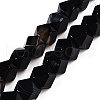 Dyed & Heated Natural Black Agate Beads Strands G-T138-39-4