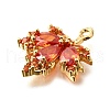 Brass Micro Pave Clear Cubic Zirconia Pendants KK-U065-03G-02-2