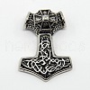 Retro Men's 304 Stainless Steel Big Thor's Hammer Pendants STAS-O044-87-1