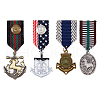 SUPERFINDINGS 4Pcs 4 Style Anchor & Horse & Shield Alloy Pendant Lapel Pins JEWB-FH0001-19-1