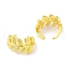 Leaf Brass Cuff Earrings for Women EJEW-I305-57G-2