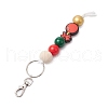 Christmas Themed Silicone Beads & Wood Beads Pendant Decorations HJEW-JM02379-5