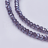 Electroplate Glass Beads Strands GLAA-F076-FR10-3