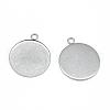 Tarnish Resistant 304 Stainless Steel Pendant Cabochon Settings STAS-T008-124-1