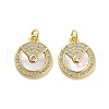 Brass Micro Pave Clear Cubic Zirconia Pendants KK-K365-02D-G-1