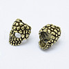 Brass Skull Mask Beads KK-P130-063AB-NR-2