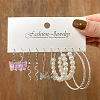 5 Pairs Alloy Hoop Earring Sets WG6DB3C-44-1