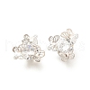 Brass Micro Pave Clear Cubic Zirconia Buttons KK-M312-25P-1
