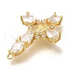 Rack Plating Brass Micro Pave Cubic Zirconia Links KK-P287-51G-02-2