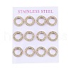 PVD Vacuum Plating 304 Stainless Steel Stud Earrings EJEW-C099-09G-02-1