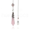 Natural Rose Quartz Cone Dowsing Pendulum Big Pendants PW-WG69083-02-1