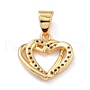 Brass Micro Pave Clear Cubic Zirconia Charms ZIRC-L100-062G-4