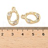 Brass Micro Pave Clear Cubic Zirconia Pendants KK-S531-19G-3