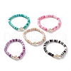 Polymer Clay Heishi Beads Stretch Bracelets BJEW-JB05773-1