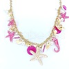 Alloy & Plastic Pearl & Natural Shell Pendant Necklaces FS-WGF2DC0-01-4