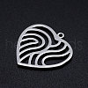 Non-Tarnish 201 Stainless Steel Filigree Charms STAS-T046-JN249-1-2