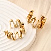 304 Stainless Steel C-Shaped with Fold Charm Stud Earrings EJEW-D315-01G-3