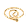 Ion Plating(IP) 304 Stainless Steel Spiral Open Cuff Ring for Women RJEW-C097-04G-2