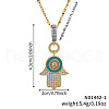 Fashionable Brass Deep Sky Blue Enamel Pendant Necklaces GL7678-3-2