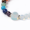 Natural & Synthetic Mixed Stone and Opalite Beads Stretch Bracelets BJEW-E354-A05-2
