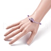 Natural Amethyst Heart Braided Cord Bracelet BJEW-JB07685-05-3