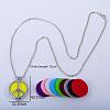 Fashionable Alloy Airplane-shaped Peace Sign Diffuser Locket Pendant Necklaces with Colorful Aromatherapy Tablets Inside GB0331-4