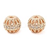 Brass Micro Pave Clear Cubic Zirconia Beads KK-U028-23G-1