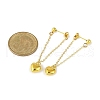 2 Pairs 2 Colors Heart Alloy Dangle Stud Earrings EJEW-JE06366-6