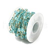 Brass Hexagonal Column Glass Seaded Beaded & Resin Round Beaded Link Chains CHC-G026-01A-3