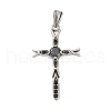 316 Surgical Stainless Steel Micro Pave Cubic Zirconia  Pendants STAS-D304-13AS-1