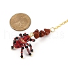 Halloween Theme Spider & Skull Dyed Synthetic Turquoise & Glass Seed Beads Pendant Decorations HJEW-MZ00282-02-3