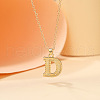 Alloy Textured Initial Pendant Necklaces FS-WG9837C-04-1