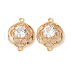 Flower Brass Connector Charms KK-A253-04G-1