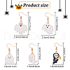 ANATTASOUL 8 Pairs 8 Style Halloween Ghost Enamel Dangle Earrings Sets EJEW-AN0002-51-2