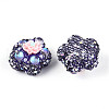 Flower Shape Polymer Clay Rhinestone Beads CLAY-U023-01F-2