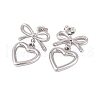 Non-Tarnish Bowknot 304 Stainless Steel Stud Earrings EJEW-A049-13P-2