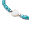 2Pcs 2 Colors Synthetic Turquoise Beads Bracelets BJEW-JB11612-4