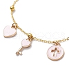 3Pcs 3 Colors Brass Flat Oval Cable Chain Bracelets BJEW-JB11602-4
