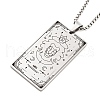 Non-Tarnish 201 Stainless Steel Rectangle with Constellation Pendant Necklaces NJEW-M223-02F-1