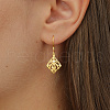 925 Sterling Silver Clear Cubic Zirconia Leaf Dangle Earrings HL7043-1-2