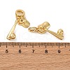 Brass Micro Pave Clear Cubic Zirconia European Dangle Charms KK-P308-45G-3