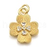 Rack Plating Brass Micro Pave Cubic Zirconia Pendants KK-K401-52A-G-1