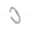 Non-Tarnish 304 Stainless Steel Bamboo Joint Open Cuff Rings for Women RJEW-G285-09P-1
