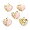 Real 18K Gold Plated Brass Micro Pave Clear Cubic Zirconia Pendants KK-D004-12G-1