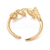 Word Love Brass Open Cuff Ring for Women RJEW-A040-04G-3