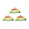 Rainbow Color Pride Alloy Enamel Pendants ENAM-K067-17-4